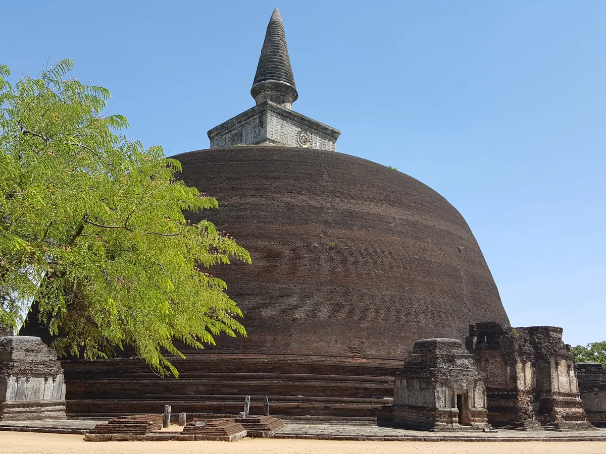 A great brick stupa at the Ancient City of Polonnaruwa